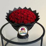Premium Red Rose Bouquet in Black Wrapping by Ideal Fresh Flower