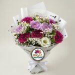 Magenta and Purple Flower Bouquet with White Lisianthus by Ideal Fresh Flower