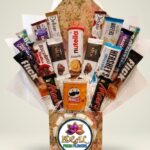Chocolate and Snack Bouquet in Kraft Gift Box by Ideal Fresh Flower