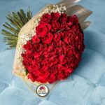 Large Long-Stemmed Red Rose Bouquet with Baby's Breath by Ideal Fresh Flower