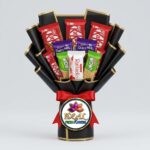KitKat and Cadbury Chocolate Bouquet with Red Ribbon by Ideal Fresh Flower
