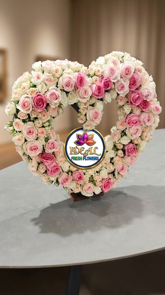 49 Heart-Shaped Rose Arrangement in Pink and Cream by Ideal Fresh Flower - Image 1