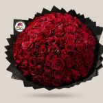 Large Red Rose Bouquet in Black Wrapping by Ideal Fresh Flower