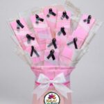 Pink Wrapped Gift Bouquet in Pink Hexagonal Box by Ideal Fresh Flower