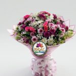 Mixed Pink and Purple Flower Bouquet with Baby's Breath by Ideal Fresh Flower